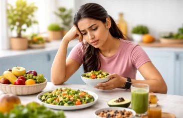 Person looking confused while preparing healthy meals in the kitchen
